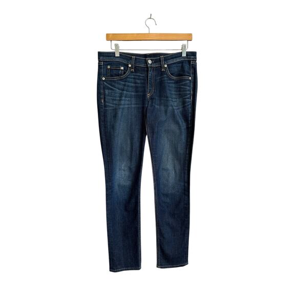 Rag and Bone Kensington Dark Wash Skinny Slim Stretch Mid Rise Jeans Size 29 - Picture 1 of 9